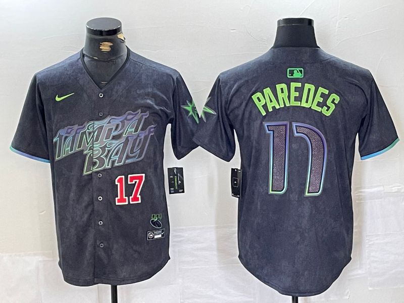 Men Tampa Bay Rays #17 Paredes Black City Edition Nike 2024 MLB Jersey style 3->tampa bay rays->MLB Jersey
